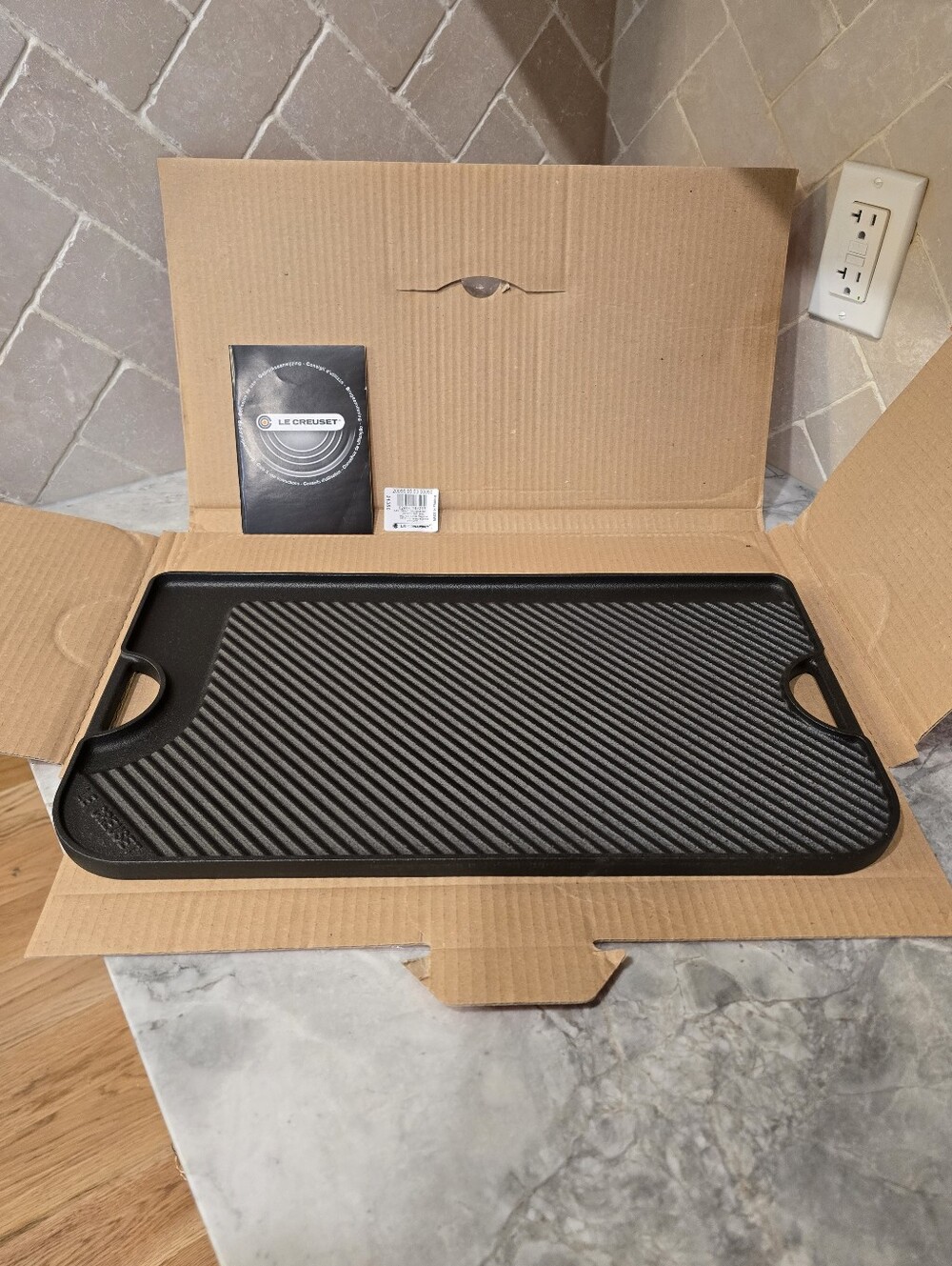 Le Creuset Giant Reversible Grill Griddle Pan Black Cast Iron Alpine Cooking Pot